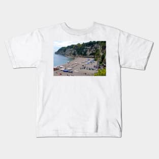 Beer beach Jurassic Coast Devon England Kids T-Shirt
